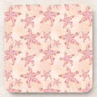 Étoiles de mer et motif pastel rose corail