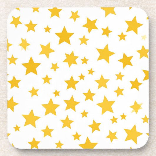 Dessous-de-verre étoiles dorées sur fond blanc (Devant)