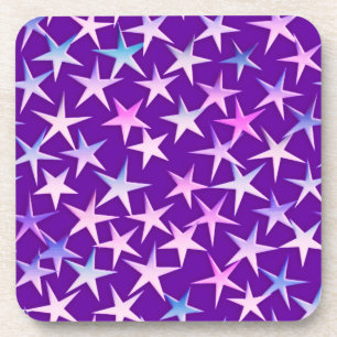 Dessous-de-verre étoiles satinées, lavande sur violet