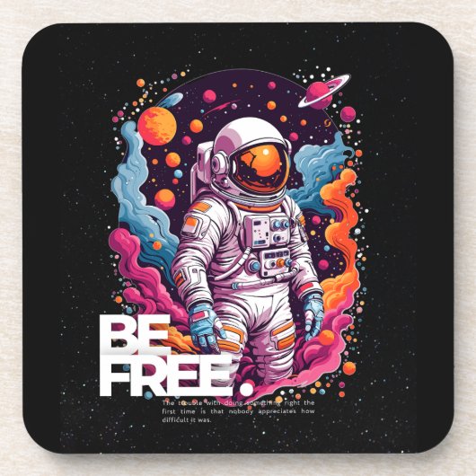 Dessous-de-verre ÊTRE GRATUIT Conception des astronautes (Devant)