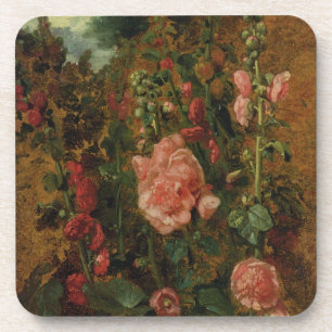 Dessous-de-verre Étude de Hollyhocks, c.1826 (huile à bord)