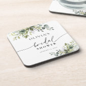 Dessous-de-verre Eucalyptus vert Fête des mariées florale (Côté gauche)