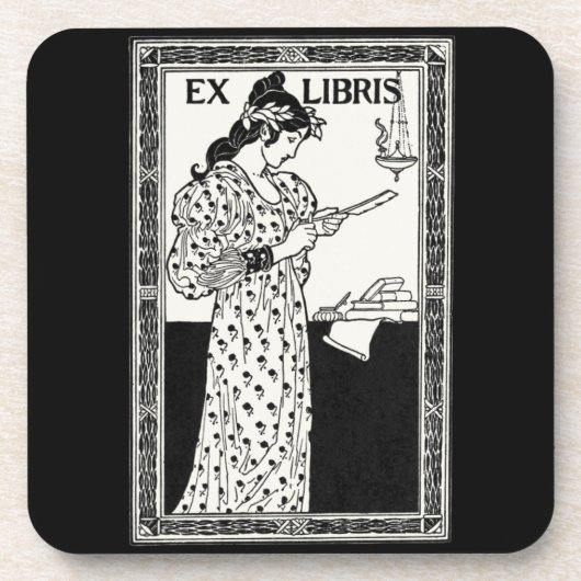 Dessous-de-verre Ex libris art nouveau (Devant)
