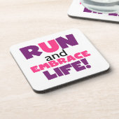 Dessous-de-verre Exécuter Embrasser la vie rose pourpre (Côté gauche)