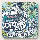 Dessous-de-verre Explorer bleu profond d'arrêt de la mer |Never (Devant)