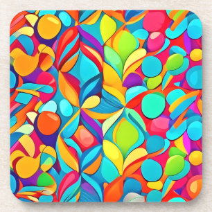 Dessous-de-verre Explosion Florale Abstraite Vibrante