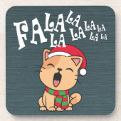 Dessous-de-verre Fa La La La La Christmas Chant de chat | DESSOUS D (Devant)