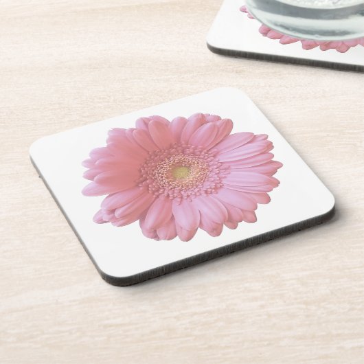 Dessous-de-verre Faisée de gerbera rose pâle (Côté gauche)