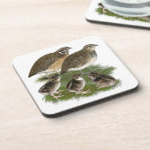 Dessous-de-verre Famille de Cailles Coturnix (Côté gauche)