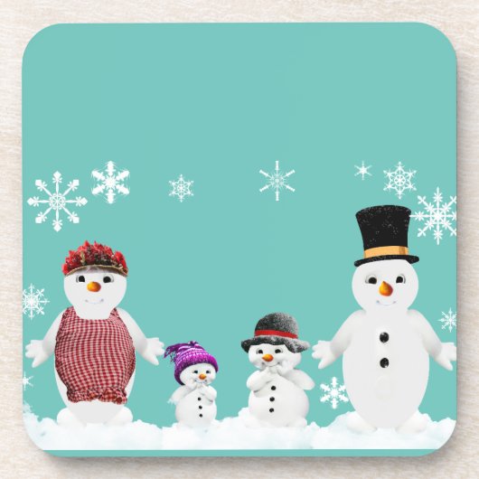 Dessous-de-verre famille snowman (Devant)