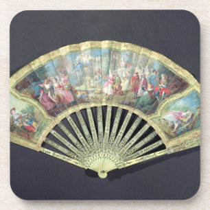Dessous-de-verre Fan de cour, Français, XVIIIème siècle (ivoire et
