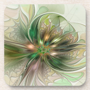 Dessous-de-verre Fantaisie Abstraite Moderne Fleur Fractale Colorée