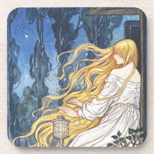 Dessous-de-verre Fantaisie Conte de Fées Vintage Rapunzel Art Nouve