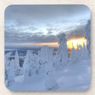Dessous-de-verre Fantômes de neige au coucher du soleil à Whitefish