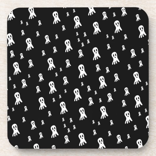 Dessous-de-verre Fantômes d'Halloween foncé (Devant)