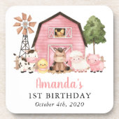Dessous-de-verre Farm Animals, Cute Animals, Barn, First Birthday (Devant)
