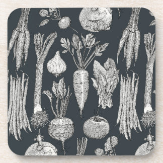 Dessous-de-verre farmer's market vegetables black gunmetal