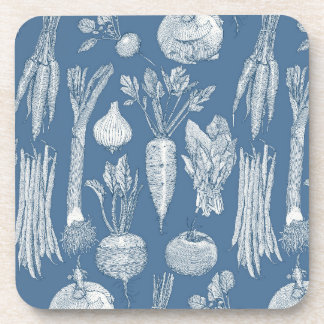 Dessous-de-verre farmer's market vegetables cobalt denim