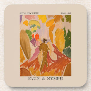 Dessous-de-verre Faun et Nymph 1941 par Edvard Weie