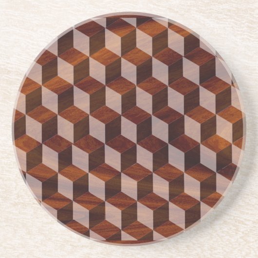 Dessous de verre - Faux bois incrusté (Devant)