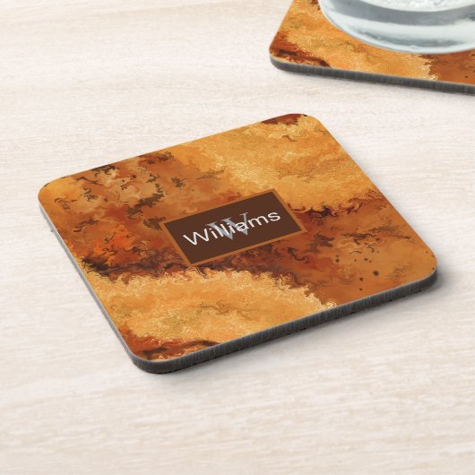 Dessous-de-verre Faux Burled Walnut Monogrammed  (Côté gauche)