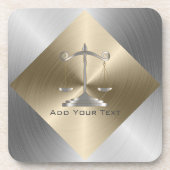 Dessous-de-verre Faux Gold & Silver Metallic avec échelles de justi (Devant)