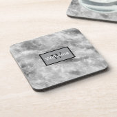 Dessous-de-verre Faux marbre à monogramme (Côté gauche)