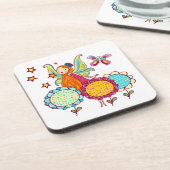 Dessous-de-verre Fée de jardin avec des fleurs (Côté gauche)