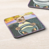 Dessous-de-verre "Feline Driver" Photo Mignonne. Commandez dès main (Côté gauche)