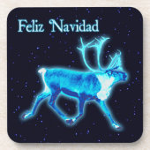 Dessous-de-verre Feliz Navidad - Caribou bleu (Reindeer) (Devant)