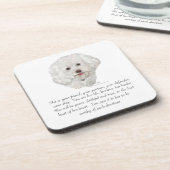 Dessous-de-verre FEMELLE de souvenir de Bichon Frise (Côté gauche)