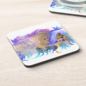 Dessous-de-verre Femme avec cheval et papillon (Côté gauche)