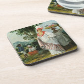 Dessous-de-verre Femme créole indienne occidentale avec son employé (Côté gauche)