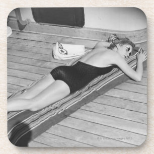 Dessous-de-verre Femme de bronzage de Sun