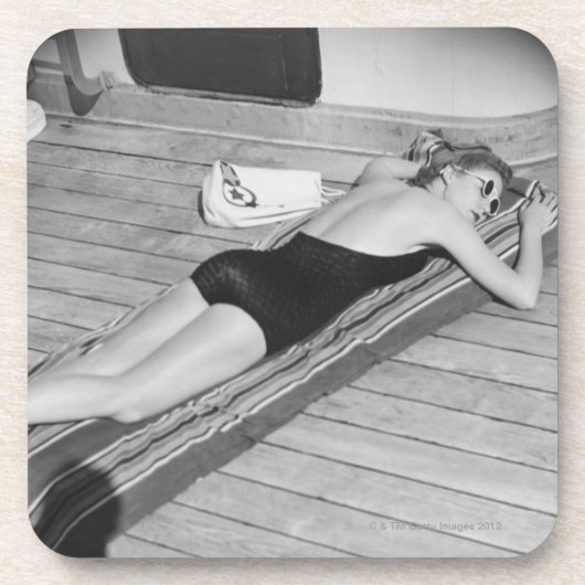 Dessous-de-verre Femme de bronzage de Sun (Devant)