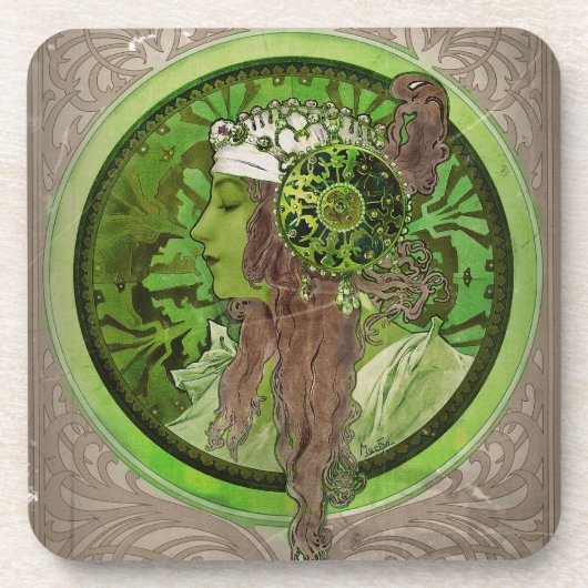 Dessous-de-verre Femme en vert - LAUREL (Devant)