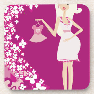 Dessous-de-verre femme enceinte blonde