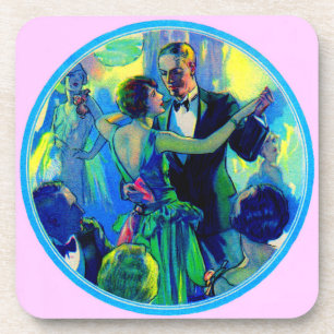 Dessous-de-verre Femme et gentleman des années 1920 sur la piste de