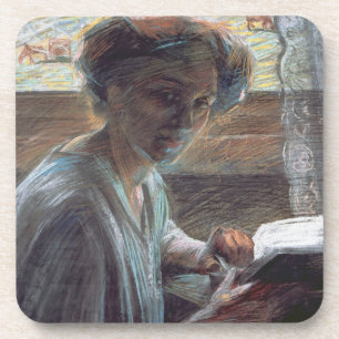 Dessous-de-verre Femme Reading, 1909 (huile sur la toile)