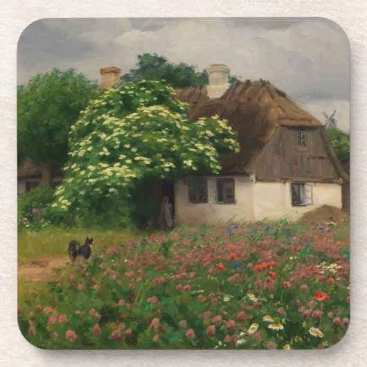 Dessous-de-verre Ferme avec Fleurs de prairie (Devant)