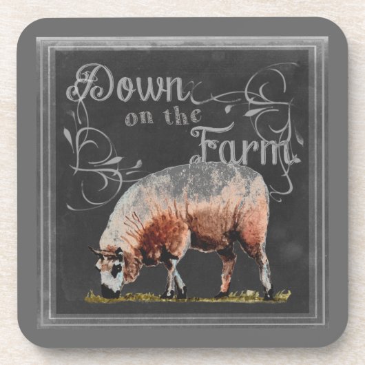 Dessous-de-verre Ferme de tableau | Vers le bas du mouton de ferme (Devant)