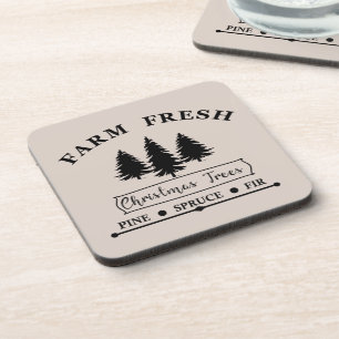 Dessous-de-verre Ferme des arbres de Noël frais