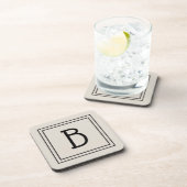 Dessous-de-verre Ferme moderne Monogramme Tan & Noir Initiale (Côté Droit)