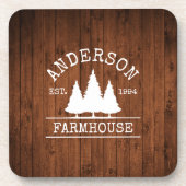 Dessous-de-verre Ferme Nom de famille Rustic Wood Forest (Devant)