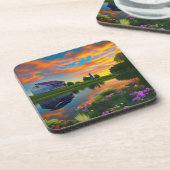 Dessous-de-verre Ferme Purple Roof Pond à Sunrise (Côté gauche)