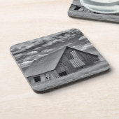 Dessous-de-verre Fermes | BW American Flag Barn Scene (Côté gauche)