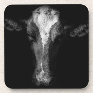 Dessous-de-verre Fermes Tête de vache B&W