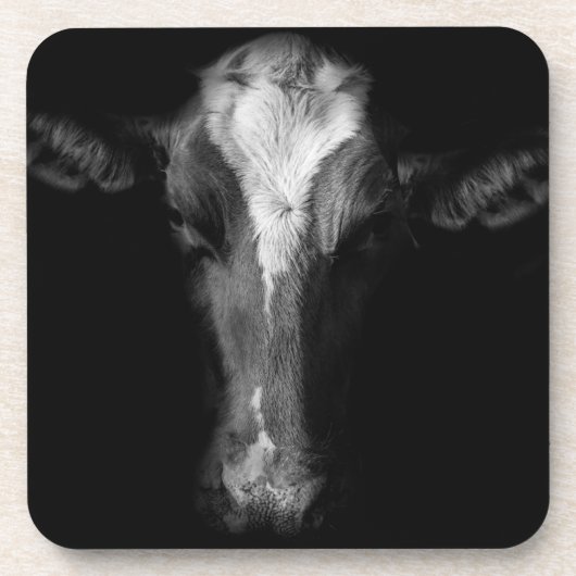 Dessous-de-verre Fermes | Tête de vache B&W (Devant)