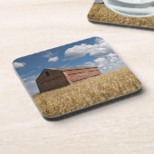 Dessous-de-verre Fermes | Vielle grange rouge en champ de blé (Côté gauche)