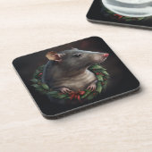 Dessous-de-verre Festif doux Animaux de compagnie Rat Vacances/Noël (Côté gauche)